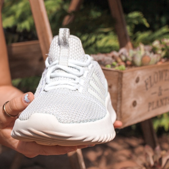 All white adidas cloud foam - Picture 3 of 5